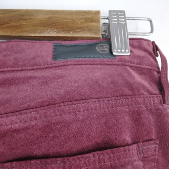 Adriano Goldschmied Anthropologie The Stevie Ankle Velvet Burgundy Wine Size 25 - Picture 8 of 10